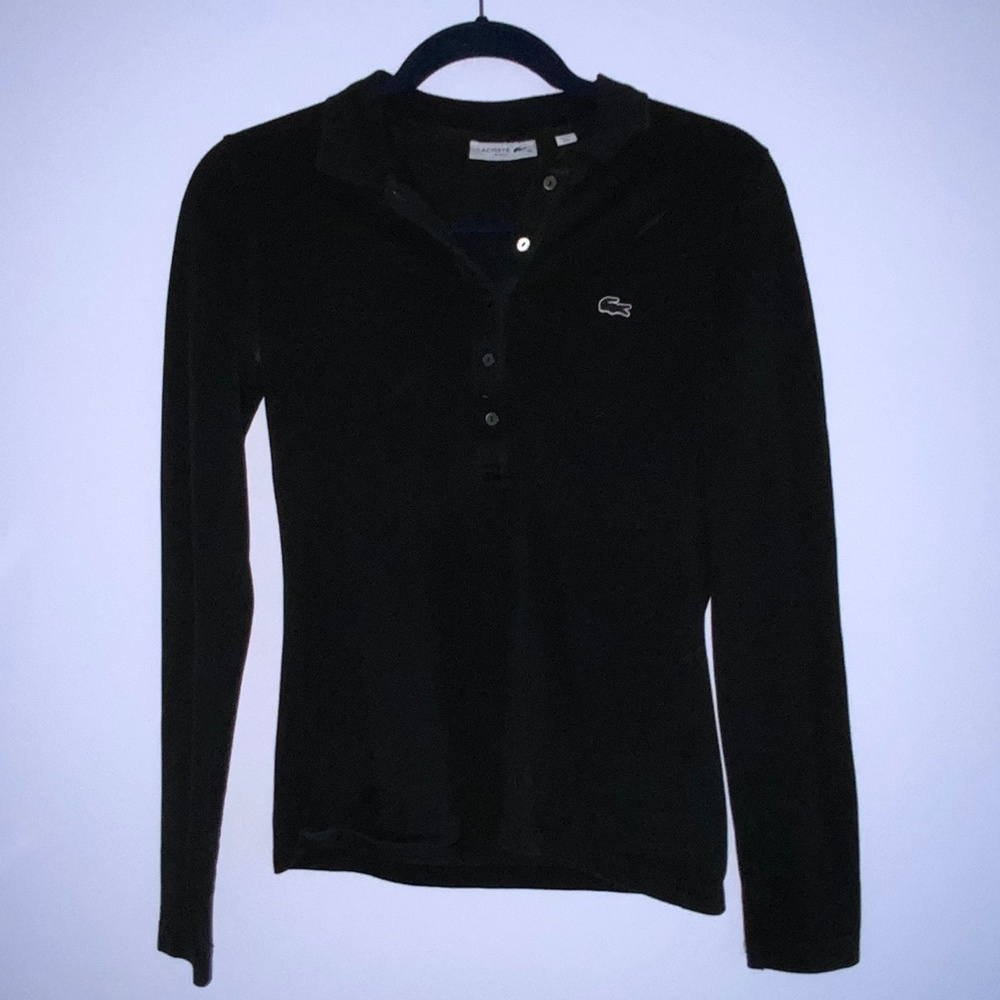 Lacoste Long Sleeve Polo Slim Fit Black
